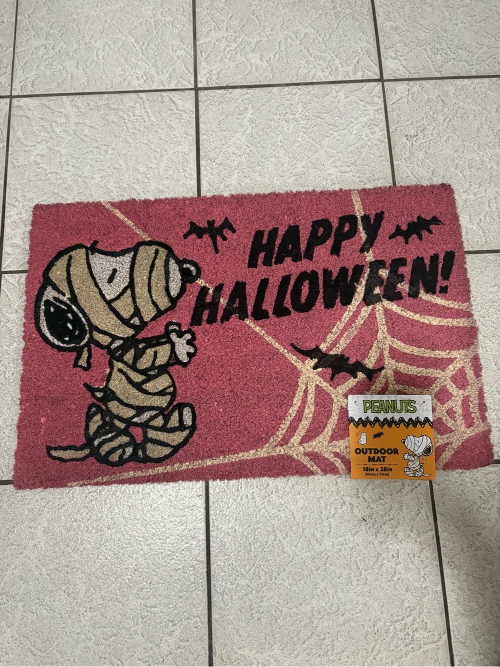 Peanuts Snoopy Halloween Mummy Snoopy Halloween Doormat